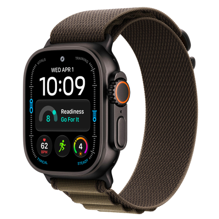 Apple Watch Ultra 4, 49 мм, Black Titanium Dark Olive Alpine Loop S/M